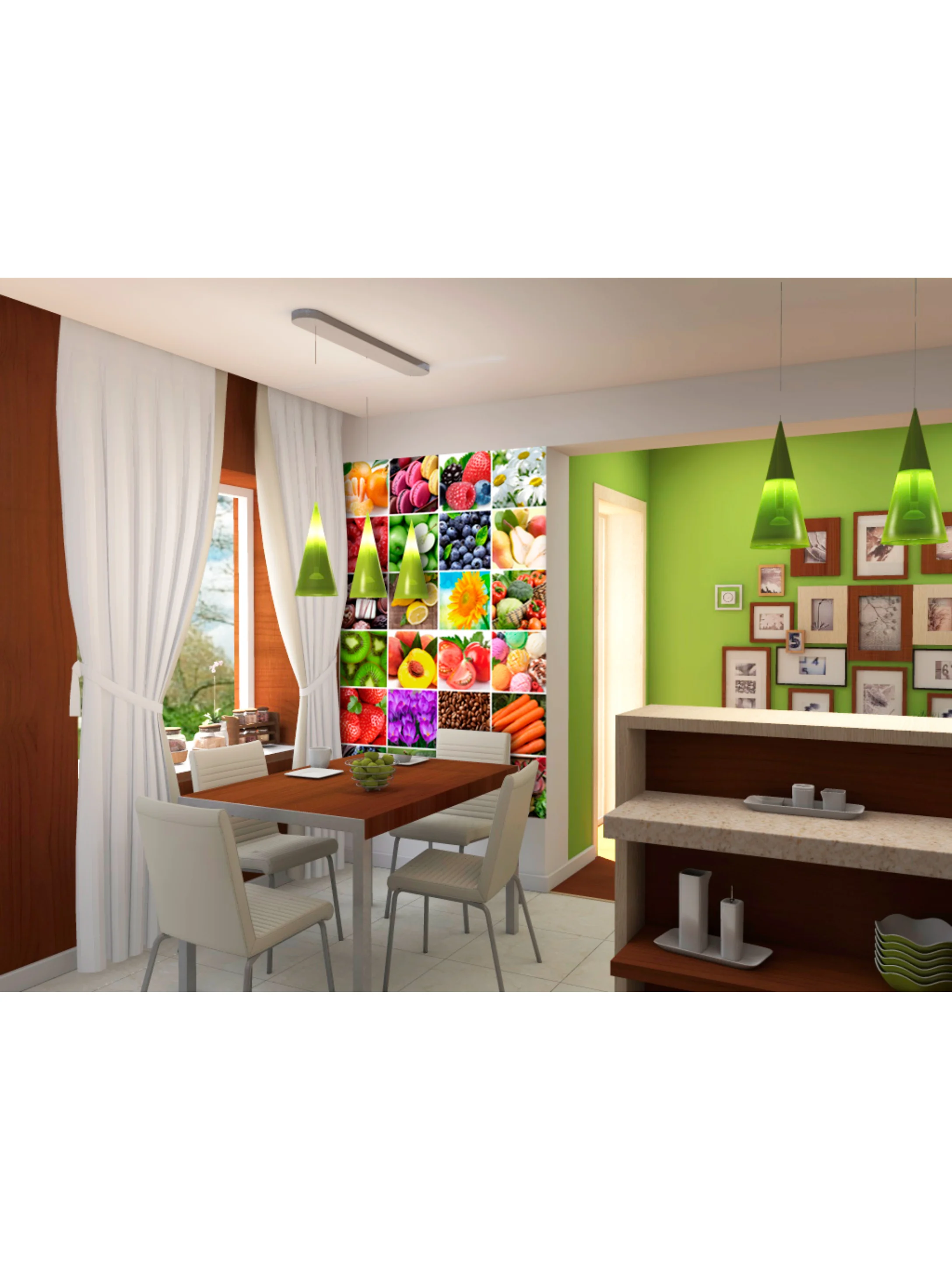 Фотообои бумажные Симфония "Кухонный коллаж", 140х200 см