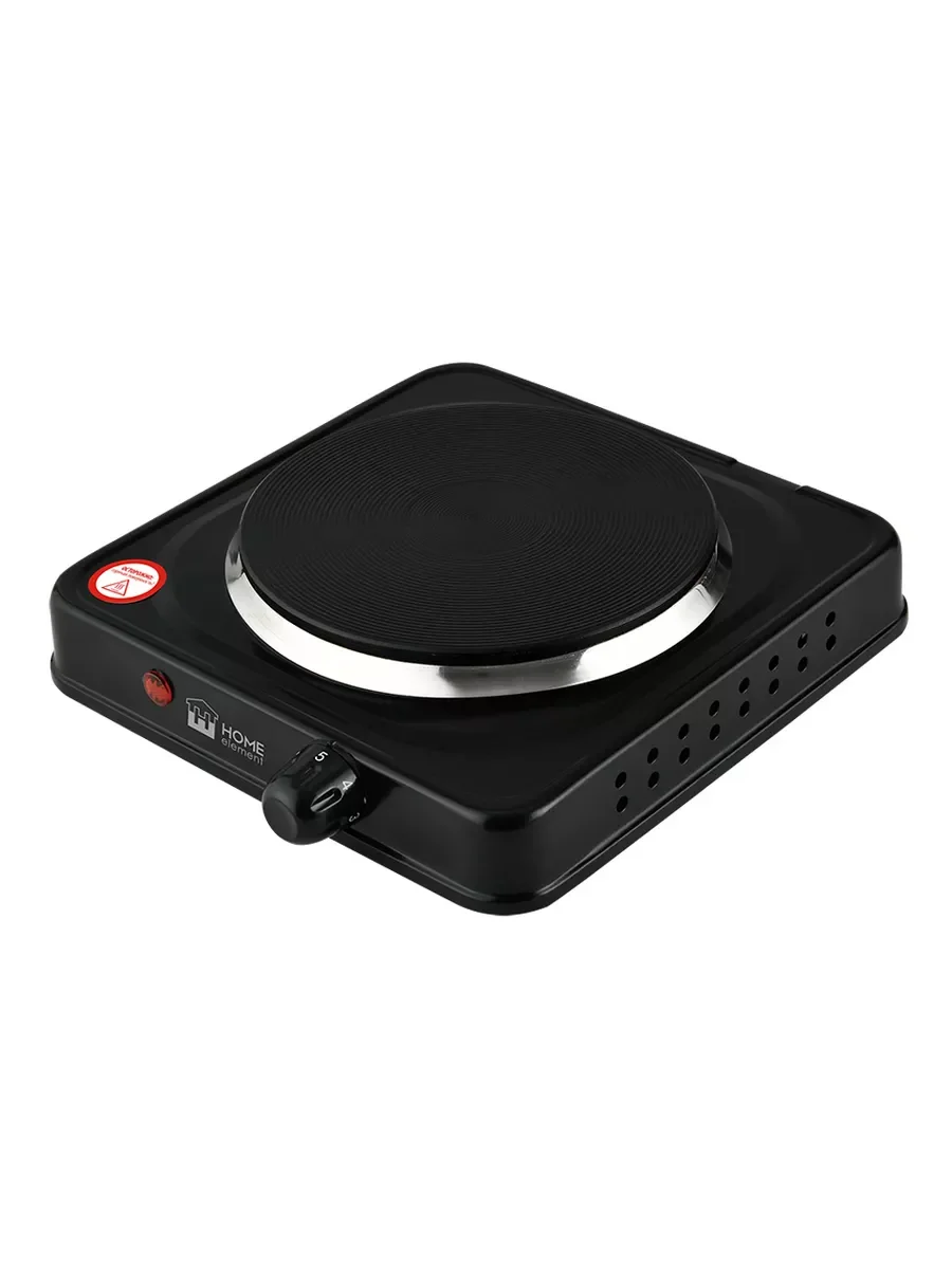 Черный электрическая плитка настольная HOME ELEMENT HE-HP718A , d15 см, черный