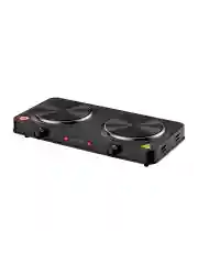 Черный плитка электрическая настольная MARTA MT-HP4234A, 2 конфорки - чугун, 2400Вт, черный