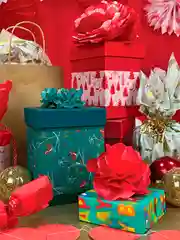 Набор ErichKrause Decor 4 листа упаковочной бумаги тишью Елочки золотые, 50х70 см