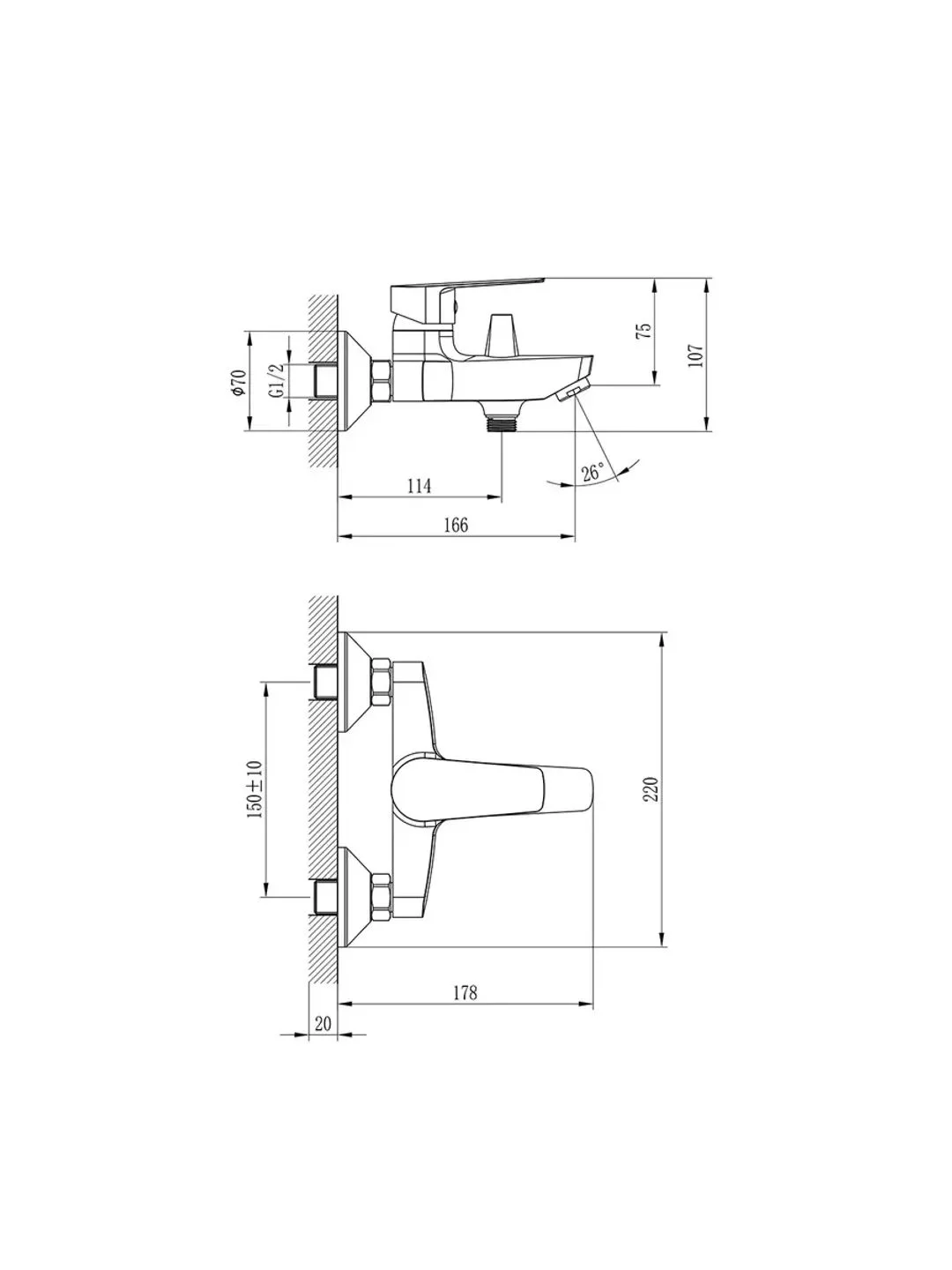 Смеситель Rossinka Silvermix S35-31, для ванны
