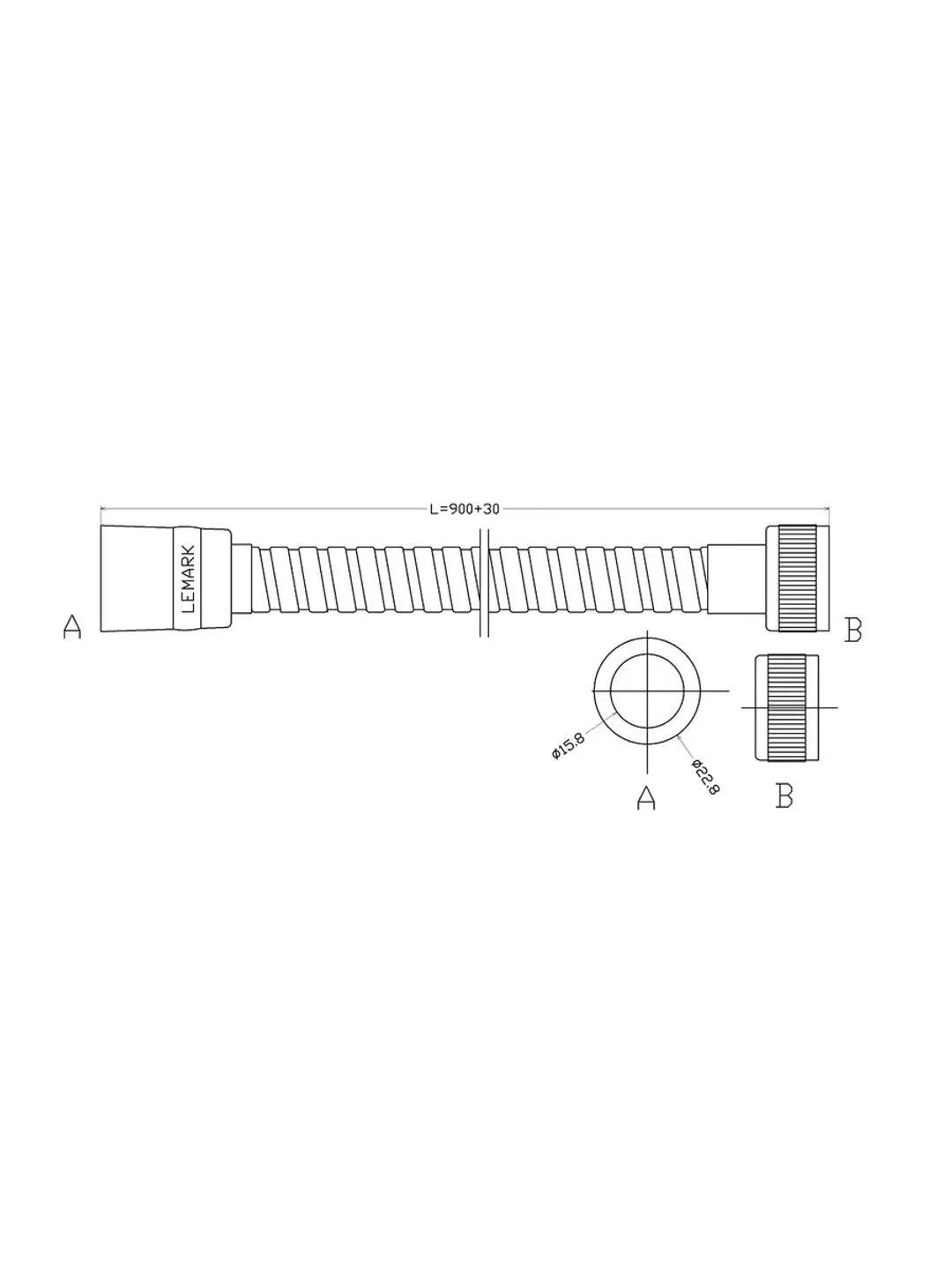 Шланг душевой Lemark LE8027S, 90 см