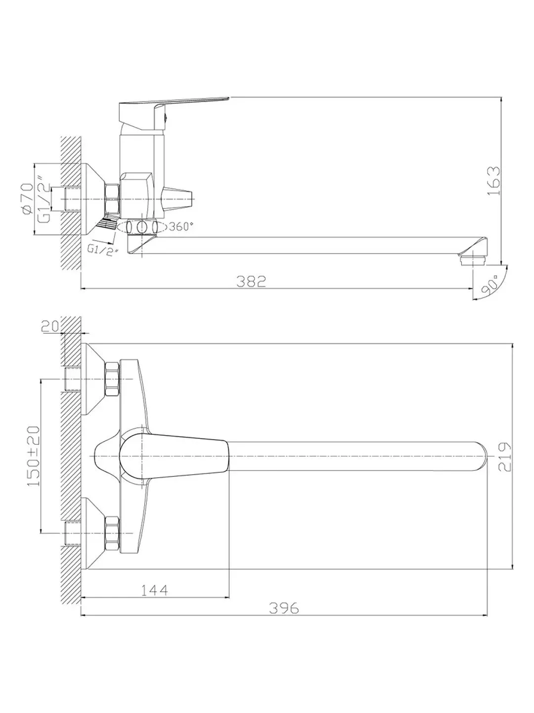 Смеситель Rossinka Silvermix S35-33, для ванны