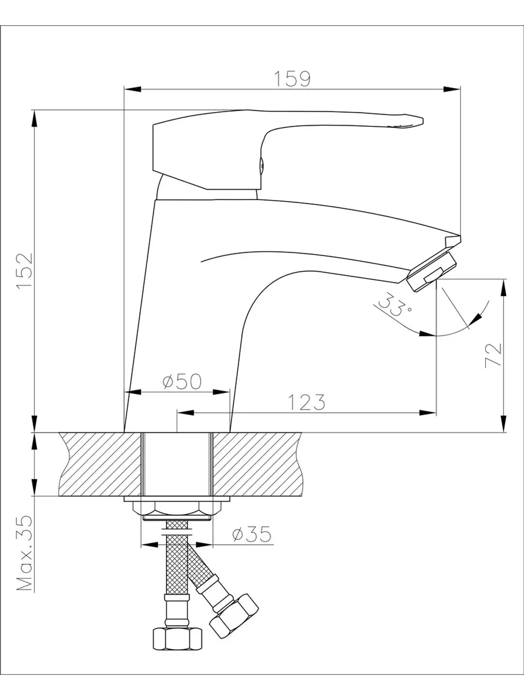 Смеситель Rossinka Silvermix T40-11, для раковины