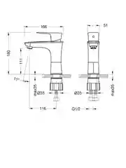 Смеситель Lemark Nero LM0206C, для раковины