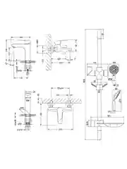 Комплект смесителей для ванны Lemark Point LM0380C, "3 в 1"