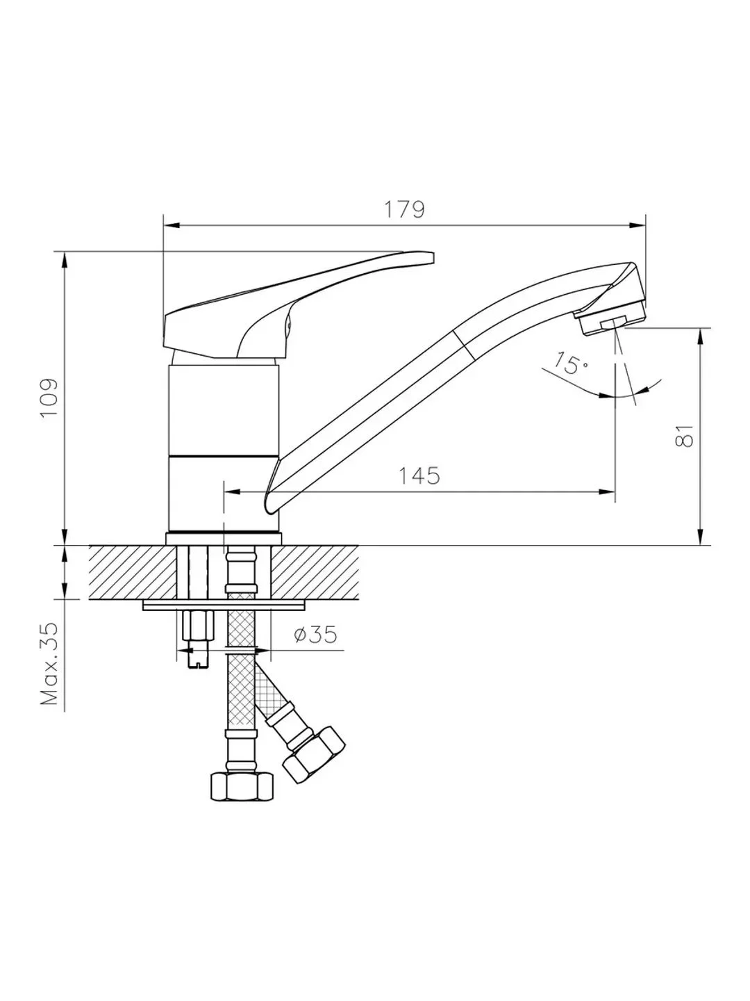 Смеситель DECOROOM DR21012 для умывальника