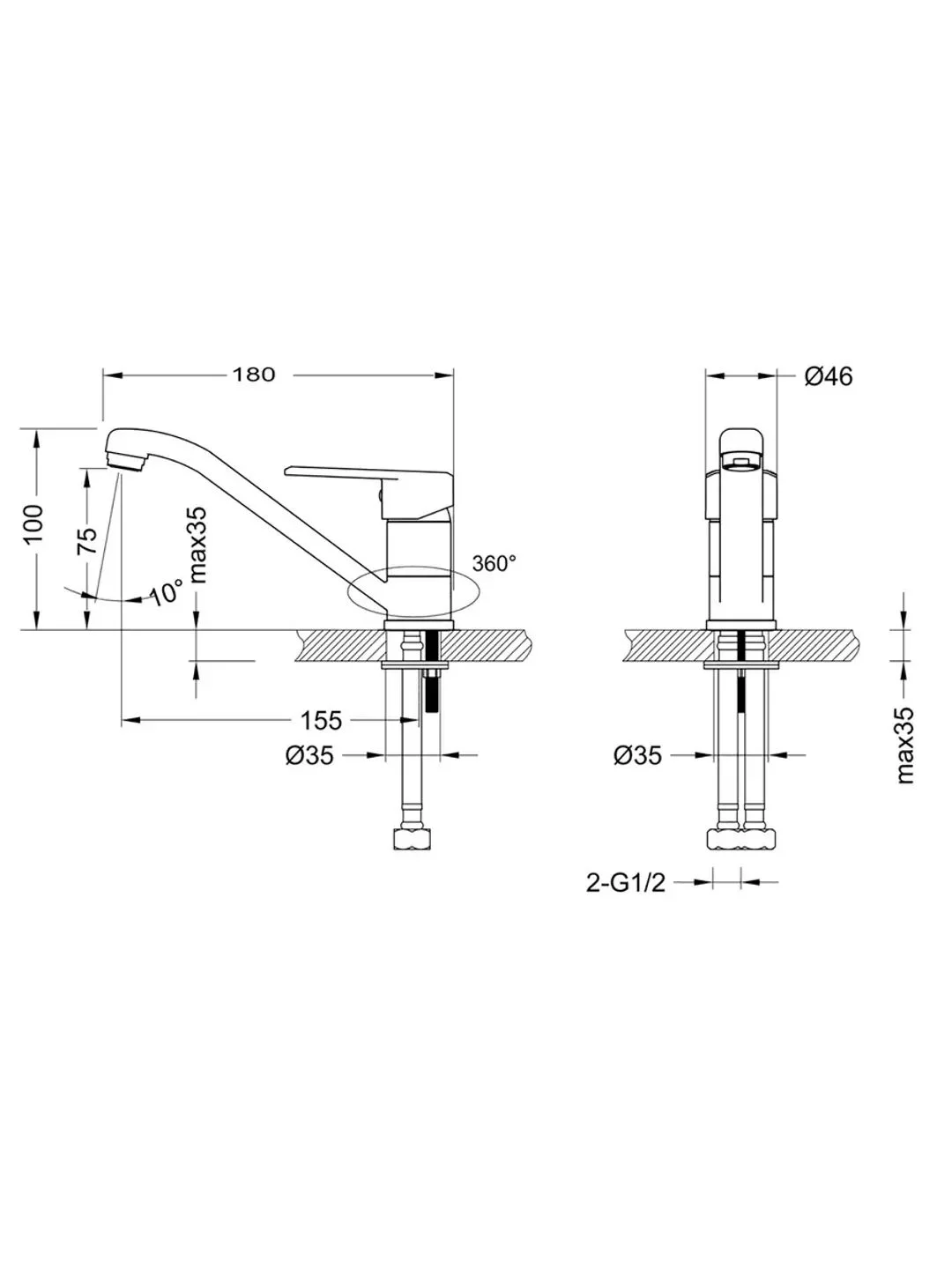 Смеситель Lemark Point LM0307C, для раковины