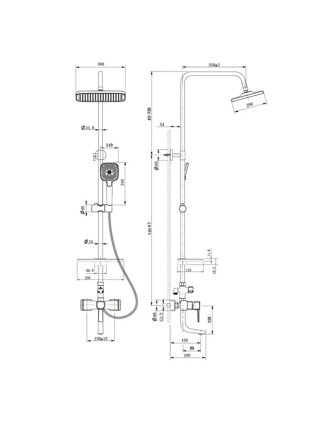 Смеситель Lemark Evitta LM0562C, для ванны и душа