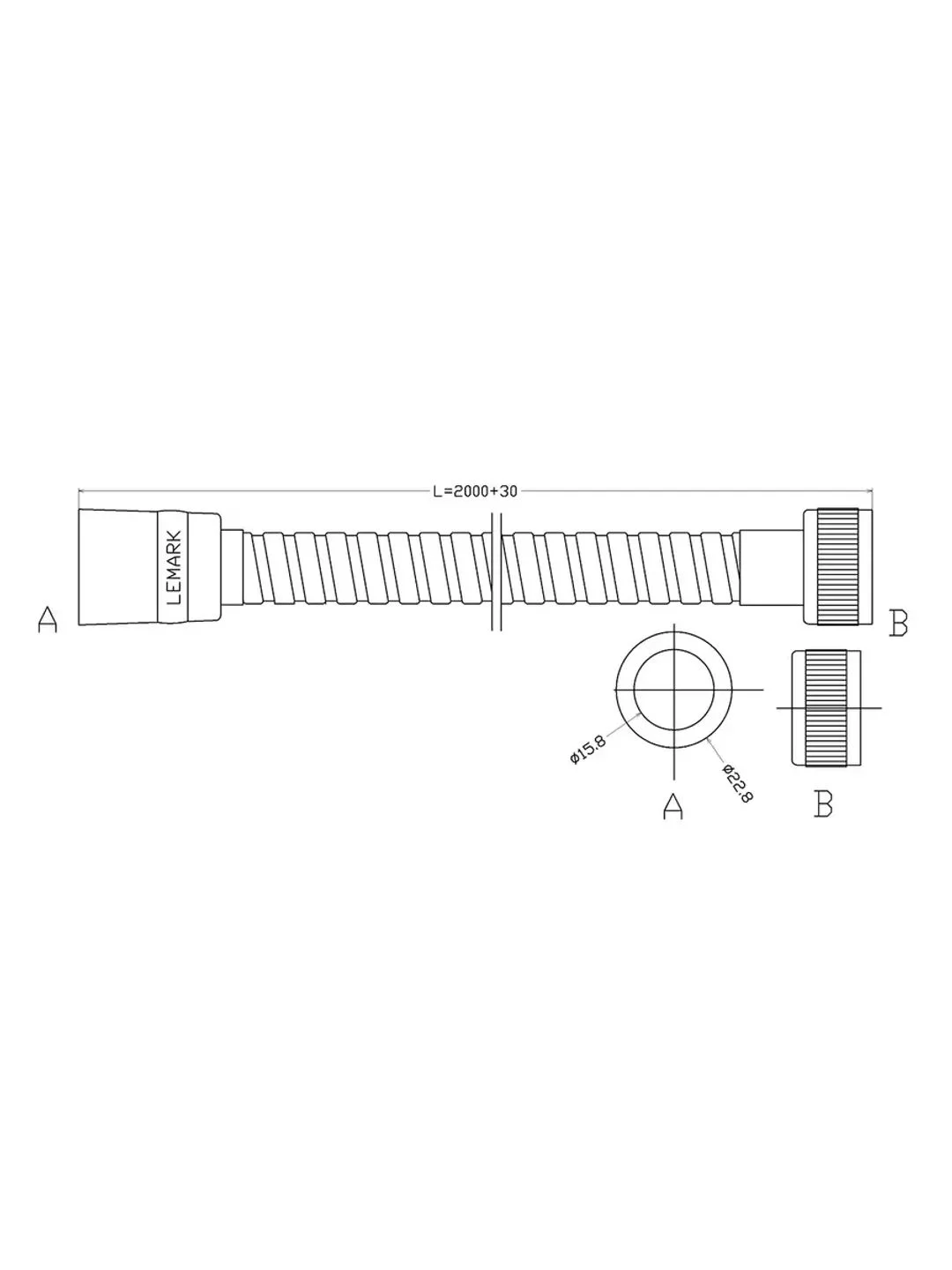 Шланг душевой Lemark LE8031S, 200 cм