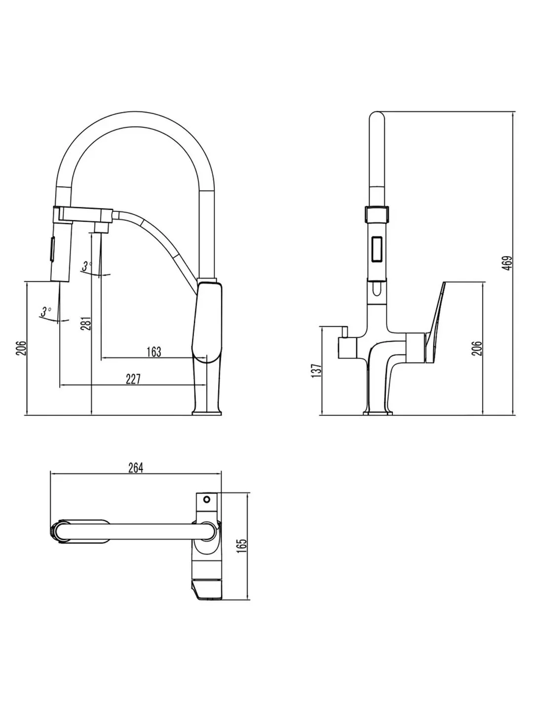 Смеситель для кухни с гибким изливом Lemark LM3074C