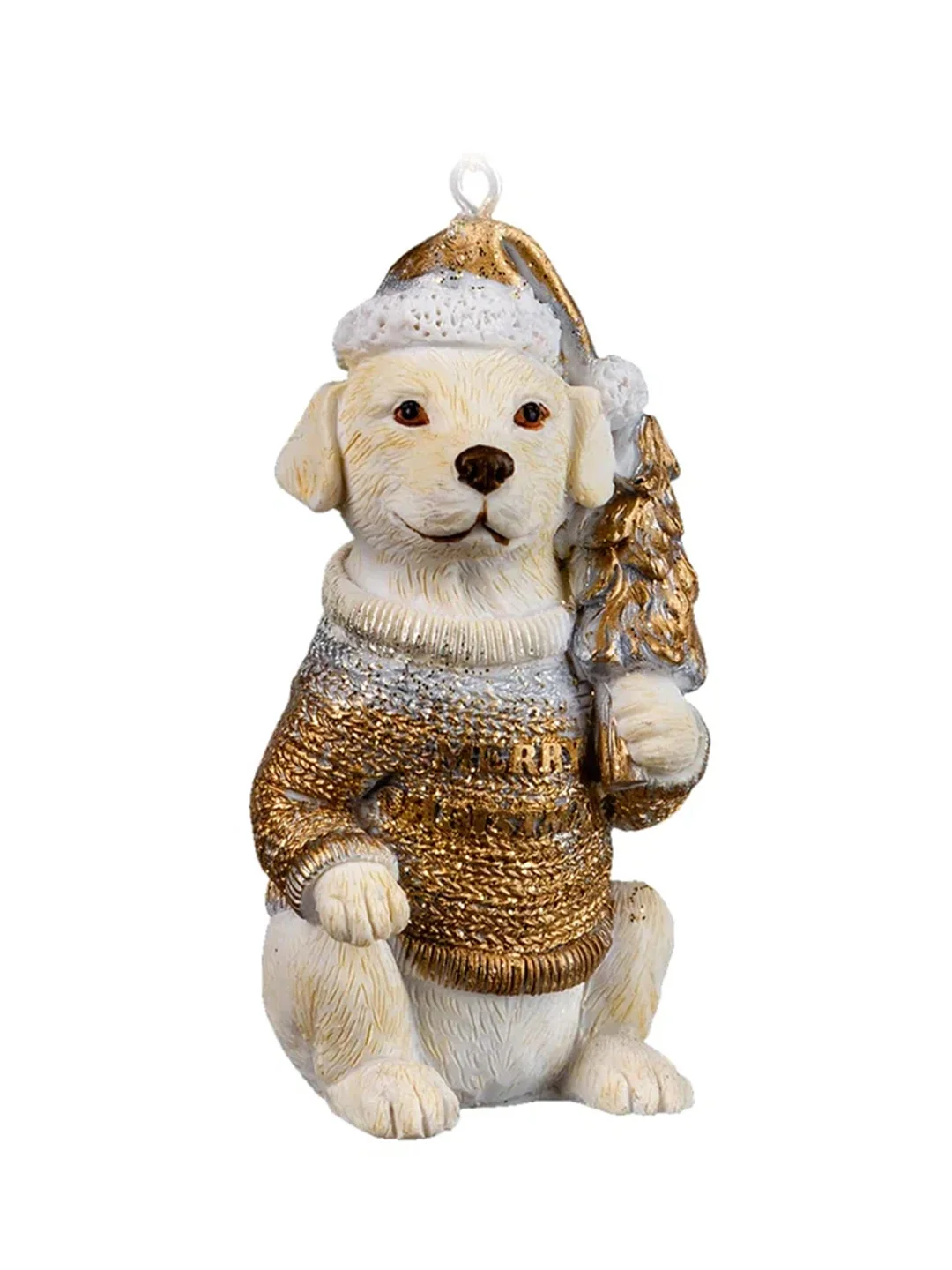 Украшение ErichKrause Decor "Песик", с золотой елкой, 8 см