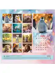 Коричневый календарь настенный перекидной на скрепке, 290*290 мм 12л. BG "Зверята", 2025г.