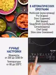 Черный электрическая индукционная безимпульсная плитка STINGRAY ST-HP3506A сталь