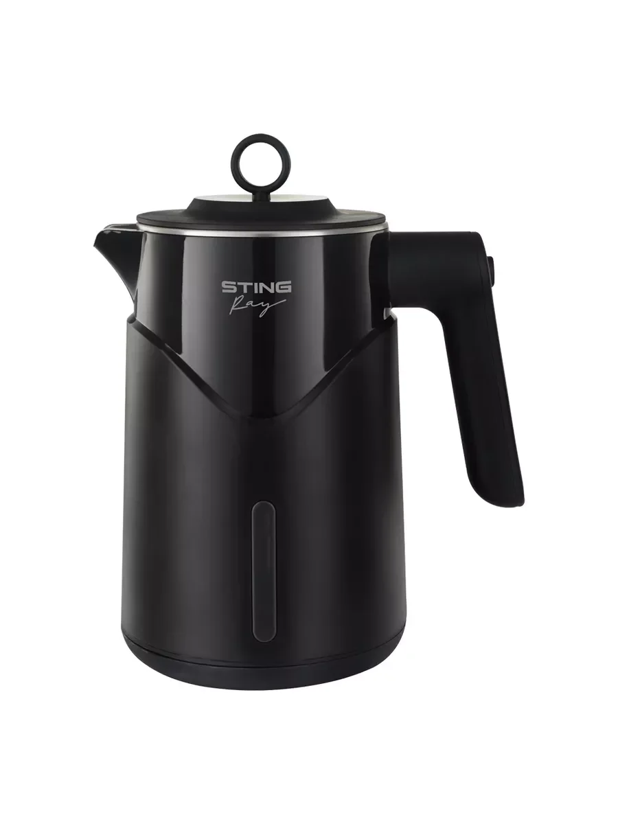 Черный чайник электрический STINGRAY ST-KT3008A, двойные стенки / эффект термоса, 2 л, черный