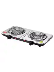 Серебряный плитка электрическая LUMME LU-HP3709A настольная, 2 конфорки, сталь