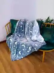 Синий меланж плед покрывало, светящийся в темноте