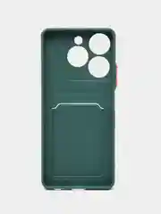 Тёмно-зелёный чехол для  Realme C63 4G (Реалми С63 4джи), с карманом для карт