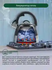 Черный чайник со свистком MARTA MT-3098 3 л, капсульное дно, нержавеющая сталь, черный матовый