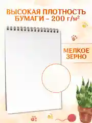 Коричневый скетчбук для акварели на гребне 20 листов А5, бумага 200 г/м2. Проф-Пресс