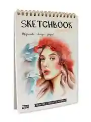 Коралловый скетчбук для акварели на гребне 20 листов А5, бумага 200 г/м2. Проф-Пресс