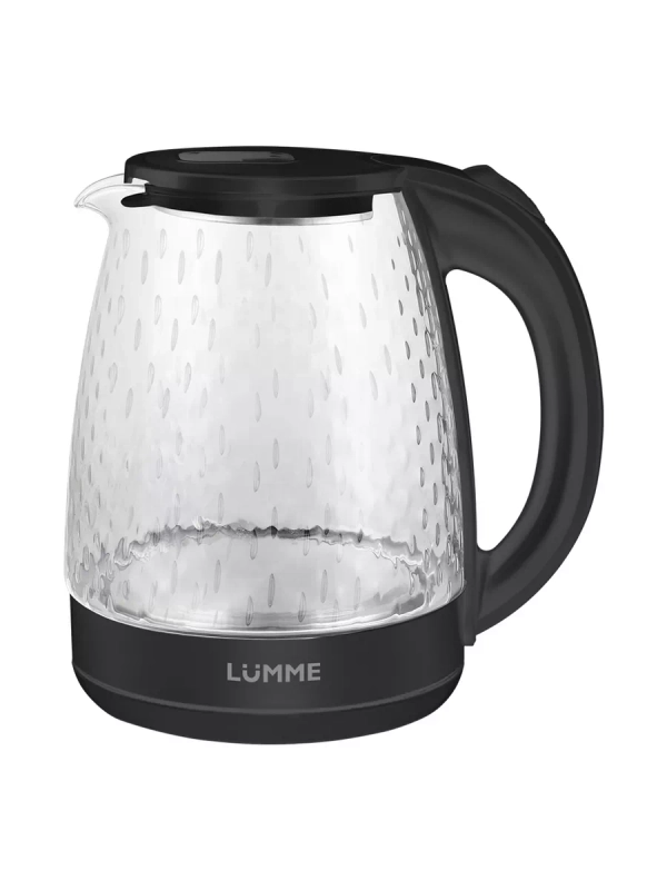 Чайник электрический LUMME LU-KT4117A стеклянный 2л, черный жемчуг