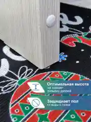 Черный коврик придверный новогодний "Игрушки" 40 х 60 см, Вилина