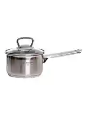 Серебряный ковш KUKMARA ORION, диаметром 14 см, со стеклянной крышкой, 1 л