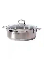 Серебряный сотейник KUKMARA ORION, диаметром 26 см, со стеклянной крышкой, 4 л