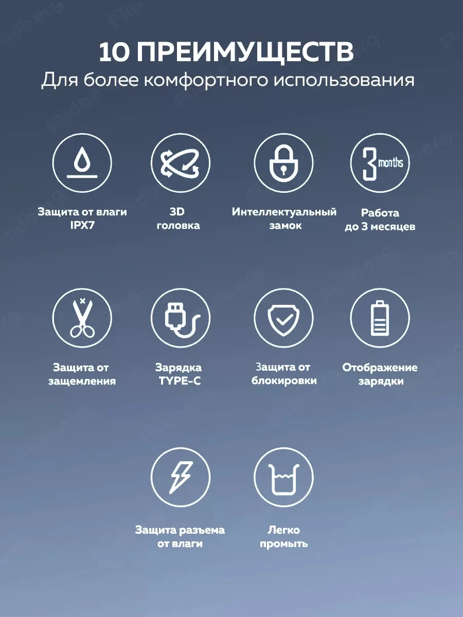 Черный электробритва мужская Enchen BlackStone3 со сменной головкой,с насадками для бороды и усов