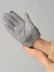 Женские перчатки с мехом и сенсорным пальцем