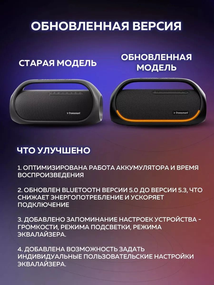 Черный колонка портативная беспроводная блютуз Tronsmart Bang 60W