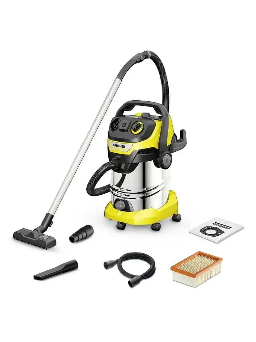 Желтый профессиональный пылесос KARCHER WD 6 P S V-30/6/22/T (1.628-360.0)