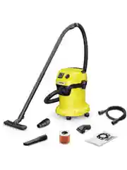 Желтый бытовой пылесос, строительный пылесос Karcher WD 3 P V-17/4/20 Workshop (1.628-175.0)