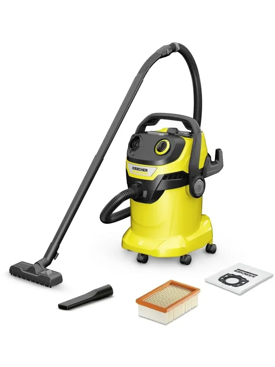 Желтый бытовой пылесос, строительный пылесос Karcher WD 5 V-25/5/22 (1.628-300.0)