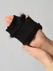 Женские перчатки митенки с мехом