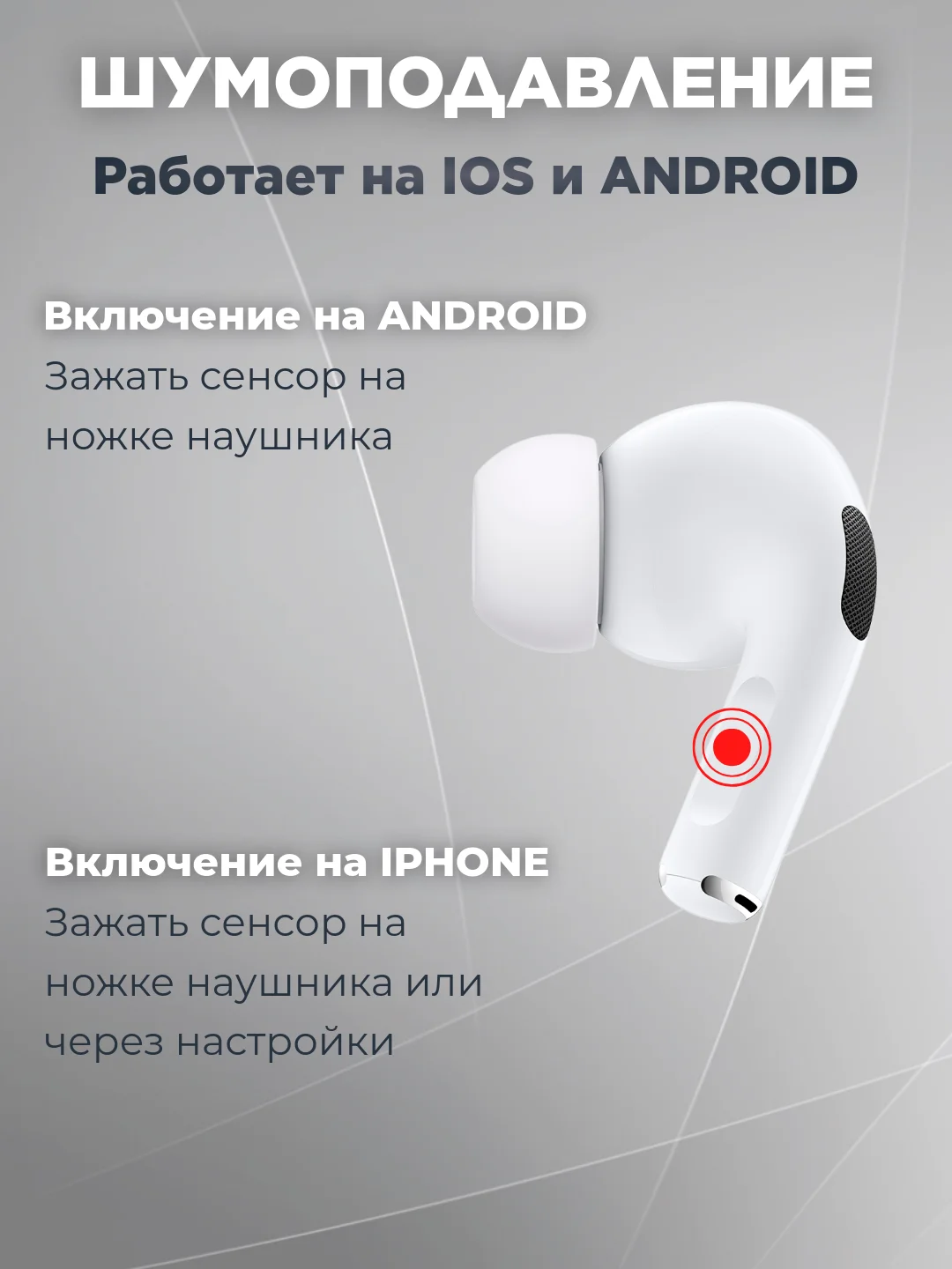 Беспроводные наушники Pods Pro 2, с шумоподавлением и прозрачностью