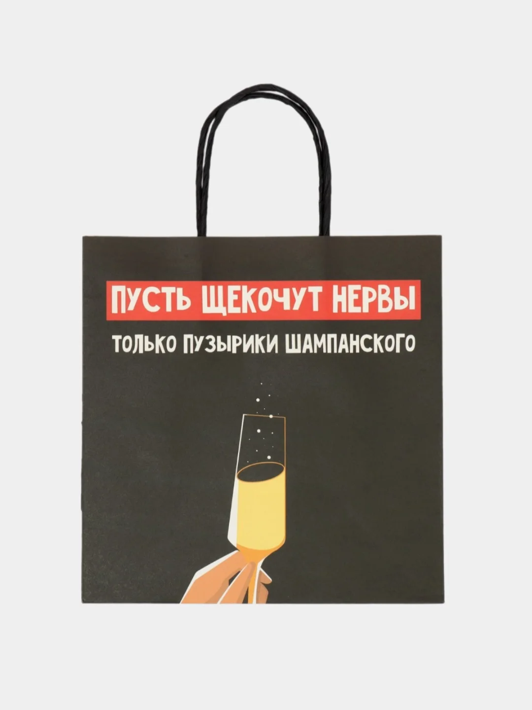 Тиффани пакет подарочный новогодний с приколами, 22 х 22 х 11 см