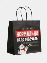 Пудровый пакет подарочный новогодний с приколами, 22 х 22 х 11 см