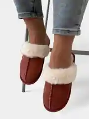 Бордовый тапочки домашние, женские, мужские
