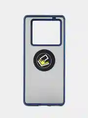 Синий чехол противоударный Infinix NOTE 40 Pro / Note 40 Pro+ с металлической подставкой кольцом