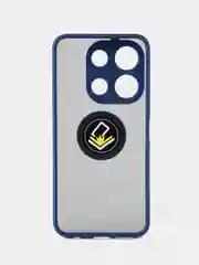 Синий чехол противоударный Infinix Note 30i, с металлической подставкой кольцом