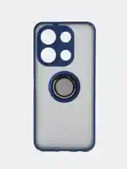 Синий чехол противоударный Infinix Note 30i, с металлической подставкой кольцом