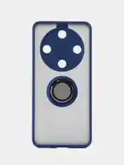 Синий чехол противоударный HONOR X9B (ХОНОР Х9Б), с металлической подставкой кольцом