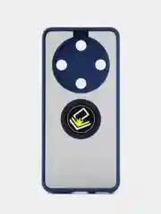 Синий чехол противоударный HONOR X9B (ХОНОР Х9Б), с металлической подставкой кольцом