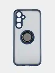 Синий чехол противоударный Samsung Galaxy A54 (Самсунг А54), с металлической подставкой кольцом
