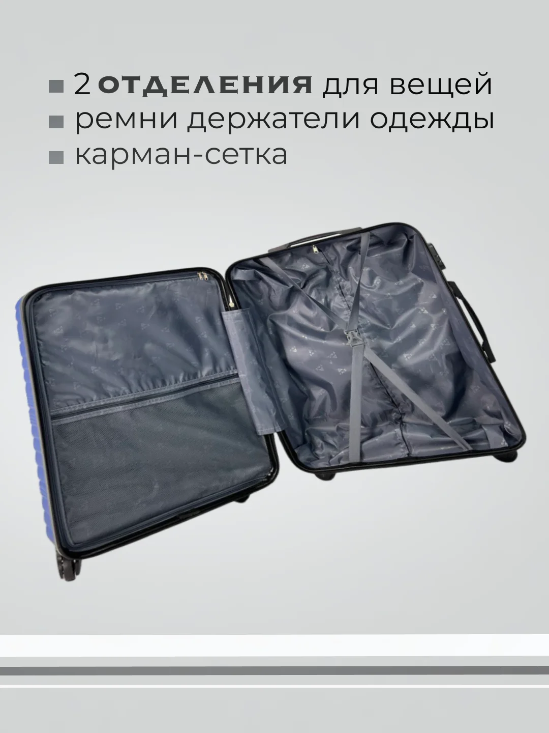 Синий чемодан на колесах, дорожный, пластиковый, с кодовым замком