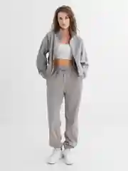 Серый костюм женский теплый, утепленный спортивный костюм