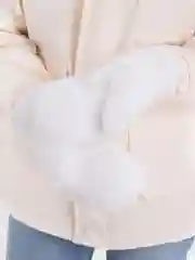 Варежки женские из меха, белые