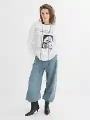 Белый лонгслив "Nirvana" оверсайз